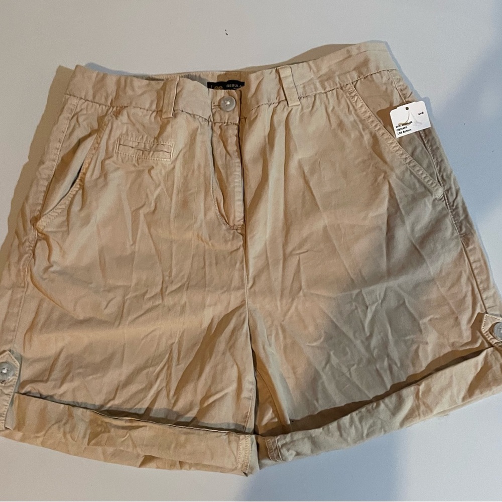 Lee Tan Cargo Shorts Relaxed Fit Lightweight Midrise 0